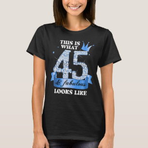45 & Fabulous I Blue Black Party Group Candid Phot T-Shirt