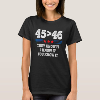 45 Is Greater Than 46 They Know It I Know It You K T-Shirt