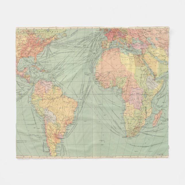 45 lines of communication, Atlantic Ocean Fleece Blanket (Front (Horizontal))