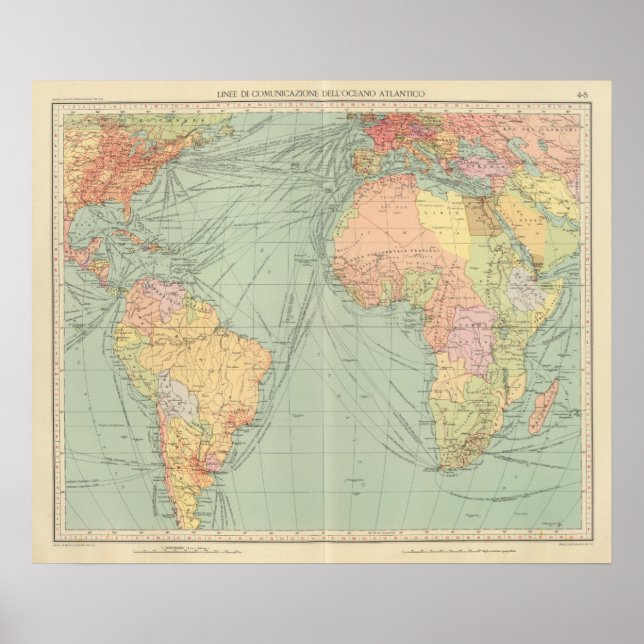 45 lines of communication, Atlantic Ocean Poster (Front)