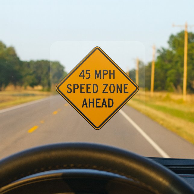 45 MPH Speed Zone Ahead Custom Traffic Sign Square Sticker (Creator Uploaded)