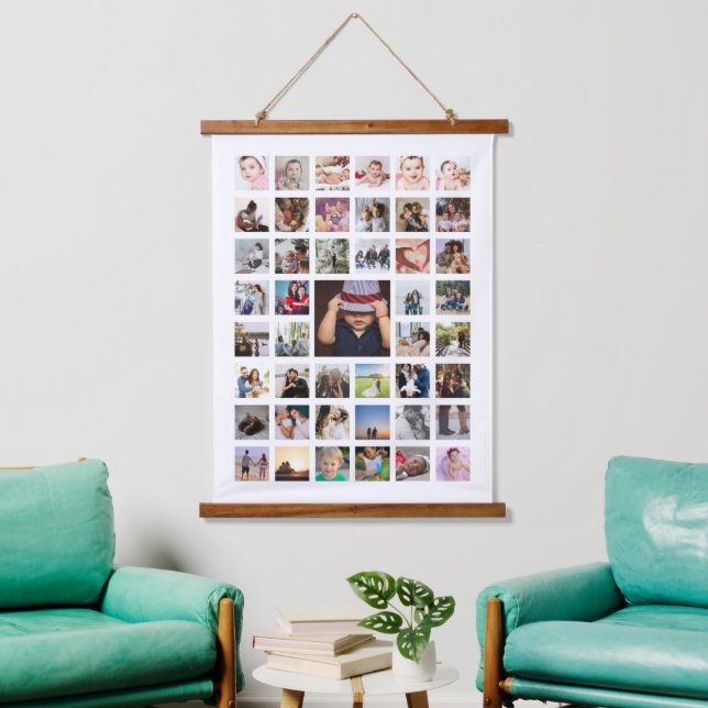 45 Photo Collage Personalised Hanging Tapestry (Living Room)