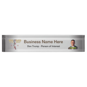 45 POTUS Trump USA Gold Glitter Flag Colour Nameplate