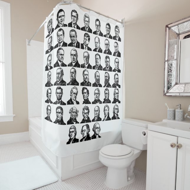 45 Presidents Shower Curtain (In Situ)