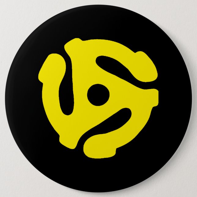 45 Record Adapter 6 Cm Round Badge (Front)
