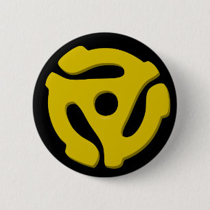 45 Record Adapter 6 Cm Round Badge