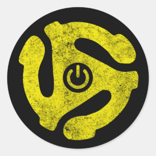 45 RPM Adapter Power Symbol Sticker Retro Vinyl 