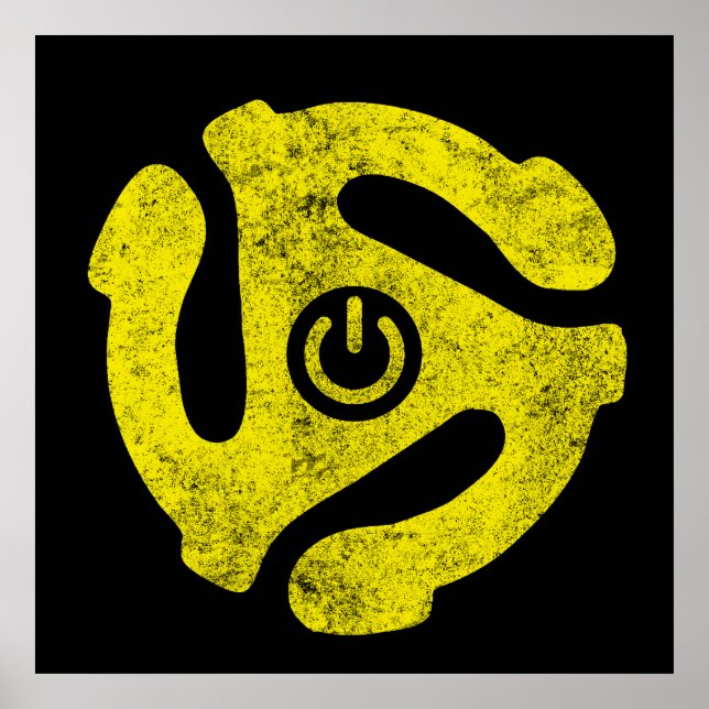 45 RPM Adapter Power Symbol Sticker Retro Vinyl  Poster (Front)