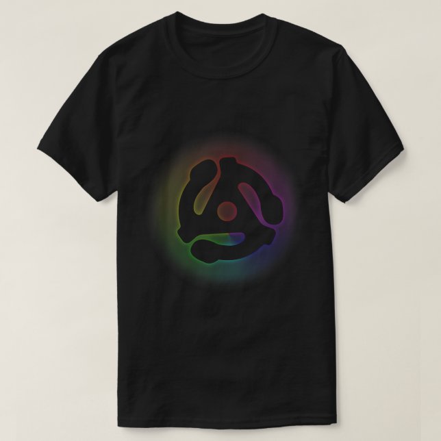 45 RPM Adapter Rainbow Electronic Dance Music DJ  T-Shirt (Design Front)