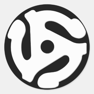 45 Rpm Adapter White Classic Round Sticker