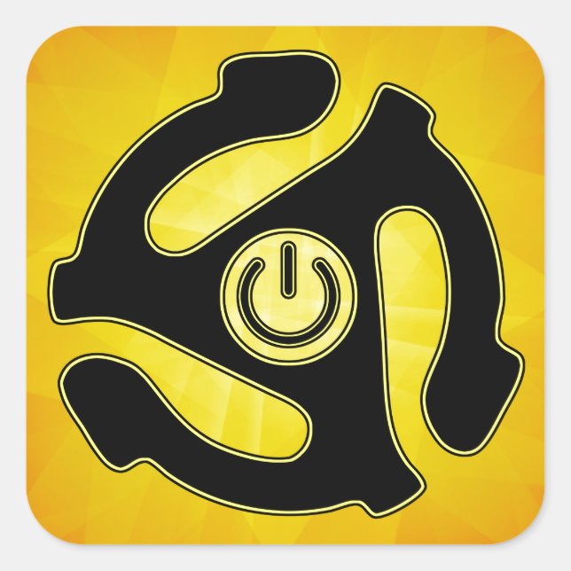 45 RPM Power Record Adapter Square Sticker (Front)