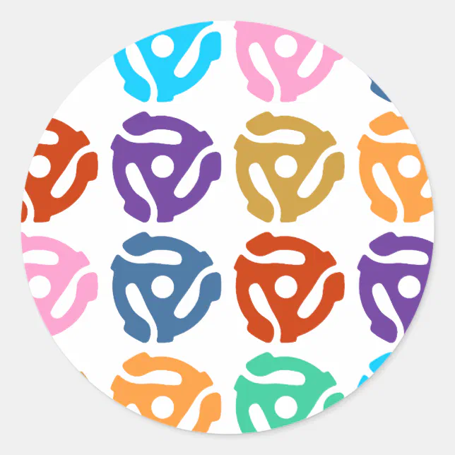 45 RPM Record Adapter Pop Art Classic Round Sticker | Zazzle