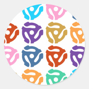 45 RPM Record Adapter Pop Art Classic Round Sticker