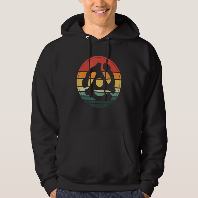 45 RPM Record Adapters Turntable Retro Sun Vinyl D Hoodie (Front)
