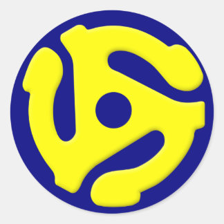 45 RPM Yellow Classic Round Sticker