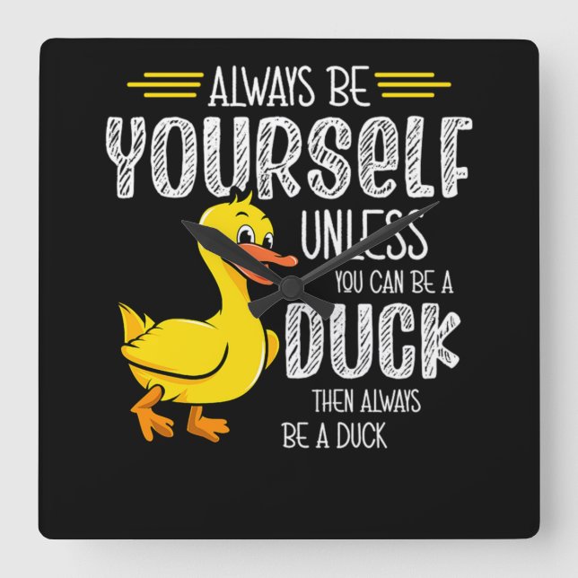 45.Rubber duck for a Duck Lovers Square Wall Clock (Front)