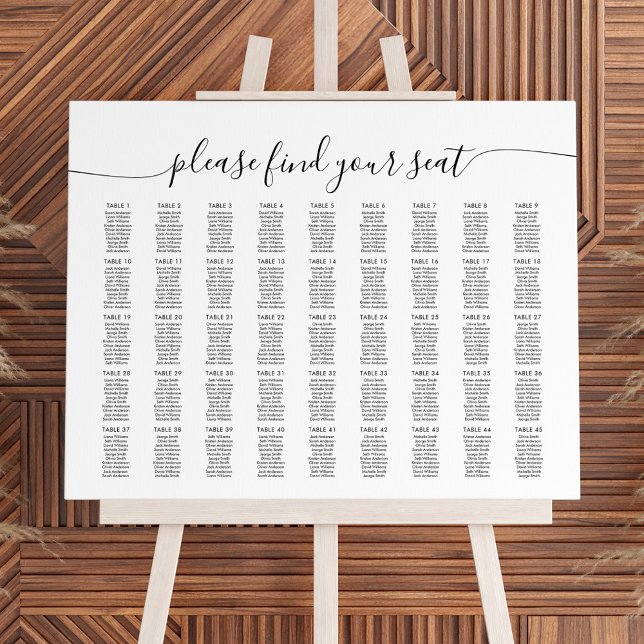 45 Tables Large Find Your Seat Seating Chart (Creator Uploaded)