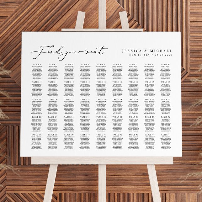45 Tables Large Find Your Seat Seating Chart (Creator Uploaded)