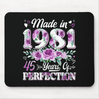 45 year old made in 1981 floral 45th birthday wome mouse mat