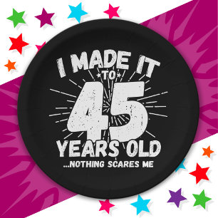 45 Year Old Sarcastic Meme Funny 45th Birthday Paper Plate