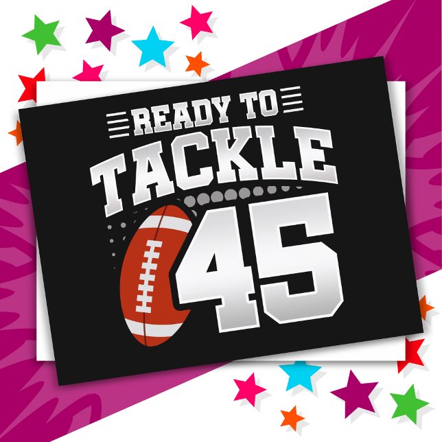 45 Year Old Tackle Football Party 45th Birthday Postcard (Creator Uploaded)