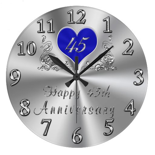 Image of 45 Year Wedding Anniversary Gifts Sapphire CLOCK