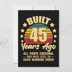 45 Years Ago All Parts Original 45th Birthday Thank You Card