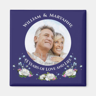45 Years of Love Wedding Anniversary Roses Magnet