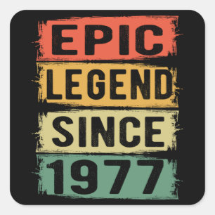45 Years Old Bday 1977 Epic Legend 45th Birthday Square Sticker