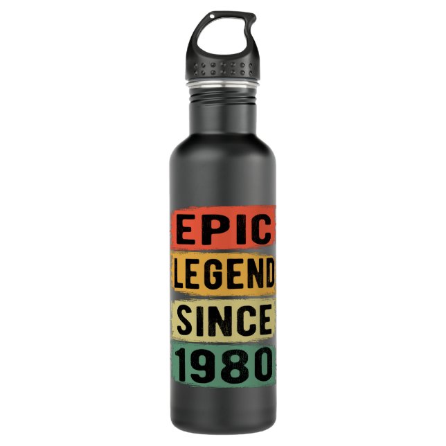 45 Years Old Bday 1980 Epic Legend 45th Birthday 710 Ml Water Bottle (Front)
