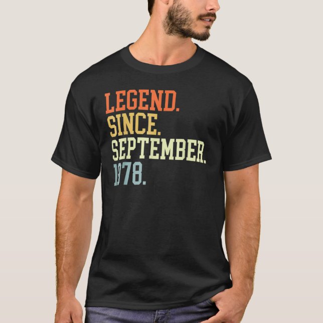 45 Years Old  Legend Since September 1978 45th Bir T-Shirt (Front)