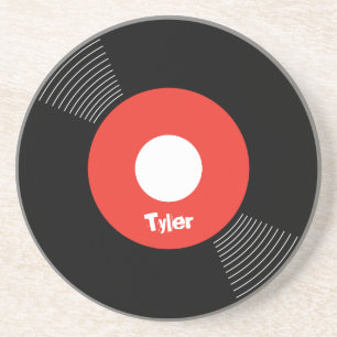 45s Record Coaster (Red) CUSTOMIZABLE