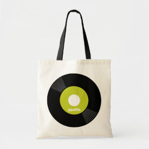 45s Record Tote (Lime) CUSTOMIZABLE Bag