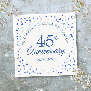 45th 65th Anniversary Love Hearts Confetti Napkin