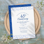 45th 65th Anniversary Sapphire Blue Love Hearts Invitation<br><div class="desc">Featuring delicate sapphire blue love hearts confetti. Personalise with your special 45th or 65th wedding anniversary information in chic typography. Designed by Thisisnotme©</div>