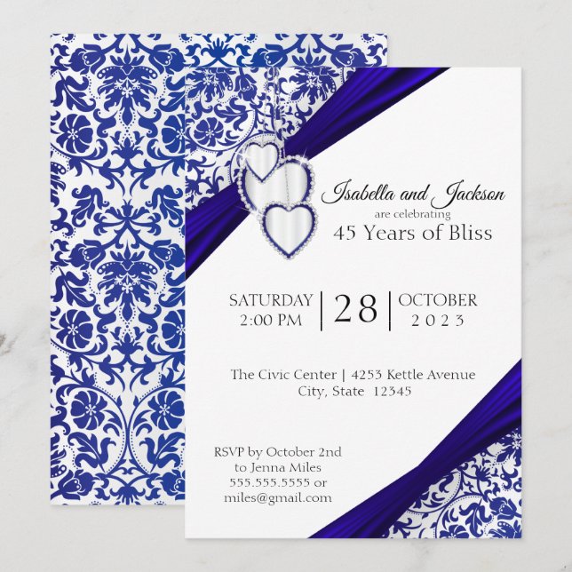 45th / 65th Sapphire Anniversary Invitation (Front/Back)