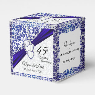 45th / 65th Sapphire Blue Anniversary Design Favour Box