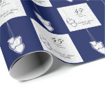 45th / 65th Sapphire Wedding Anniversary Wrapping Paper<br><div class="desc">45th / 65th Sapphire Wedding Anniversary Design Gift Wrap. Works great for an anniversary, a wedding, a bridal shower, a bachelor or bachelorette party, for a person retiring, a birthday, etc... just by change the wording. ⭐This Product is 100% Customisable. Graphics and text can be deleted, moved, resized, changed around,...</div>