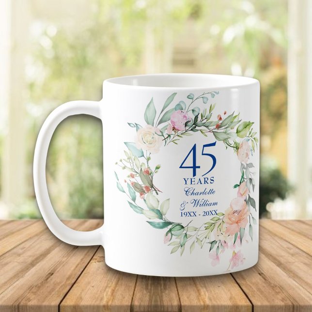 45th 65th Wedding Anniversary Country Floral Coffee Mug (45th 65th Wedding Anniversary Country Floral Coffee Mug)