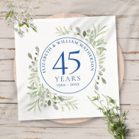 45th 65th Wedding Anniversary Greenery Watercolor