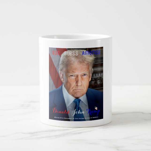 45th and 47th President of the US Donald Trump Large Coffee Mug (Front)