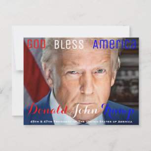 45th and 47th President of the US Donald Trump Postcard