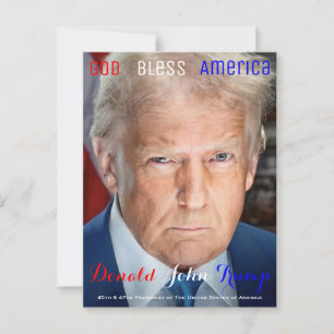 45th and 47th President of the US Donald Trump Postcard