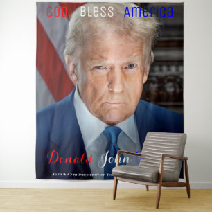 45th and 47th President of the US Donald Trump Tapestry