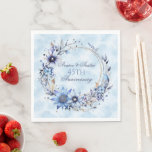 45th and 65th Sapphire Anniversary Paper  Napkins<br><div class="desc">These beautiful Sapphire 45th and 65th Anniversary plates with a  blue cloudy background and blue watercolors flowers.
The text and be customised to your liking
Matching paper plates in my store.</div>