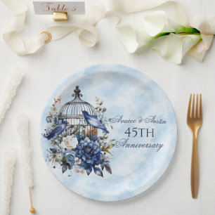 45th and 65th Sapphire Anniversary Paper Plate