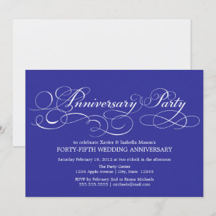 45th Anniversary   Blue Invitation