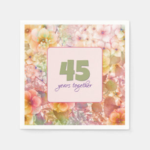 45th Anniversary Cosmos Floral Garden Napkin