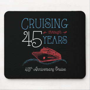 45th Anniversary Cruise T Shirt His And Hers Match Mouse Mat
