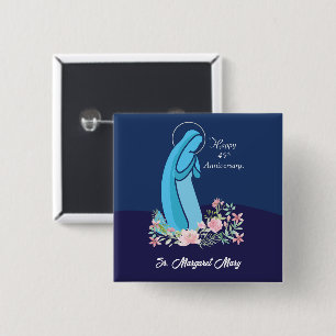 45th Anniversary of Religious Life Nun Pink Flower 15 Cm Square Badge